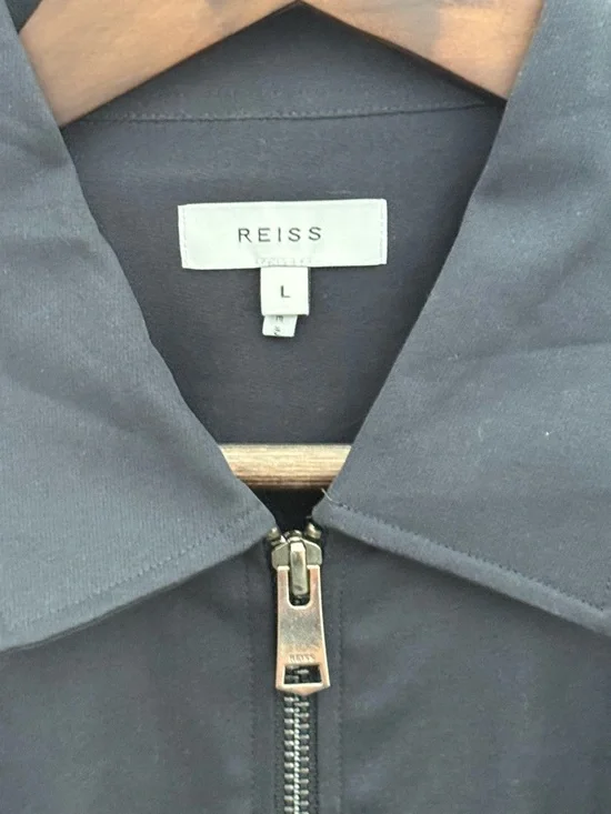 Reiss Navy Zip-Front Jacket with Metal Zip - Picture 2 of 2